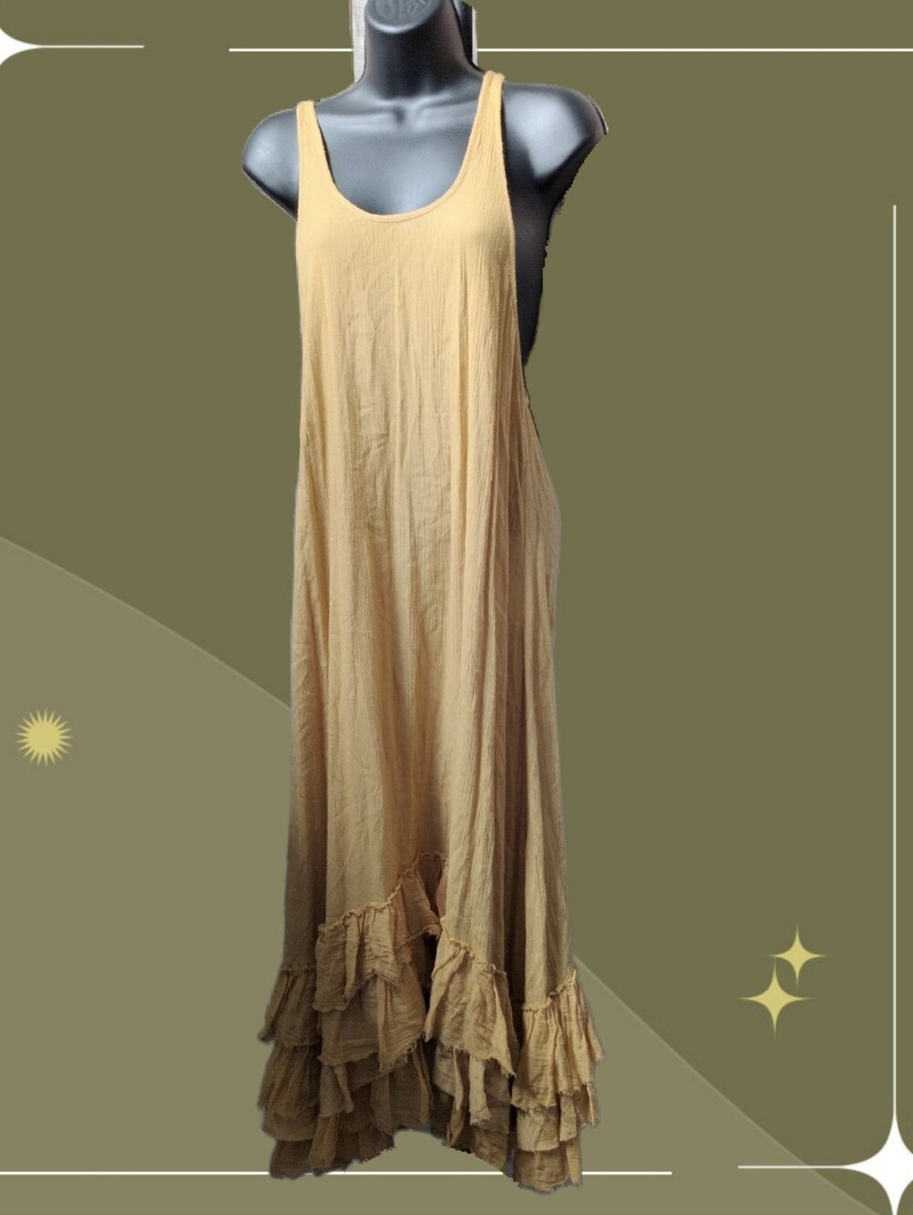 ✨ Free People One Beachy Raw Hem Midi Dress Size Xs
